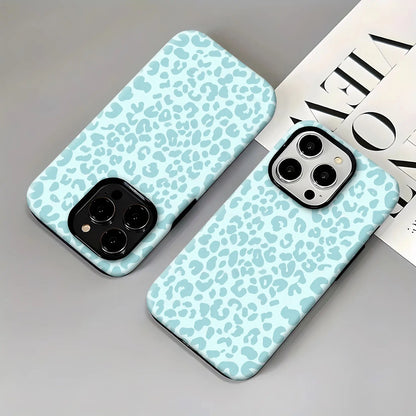 Light Blue Leopard Print Phone Case