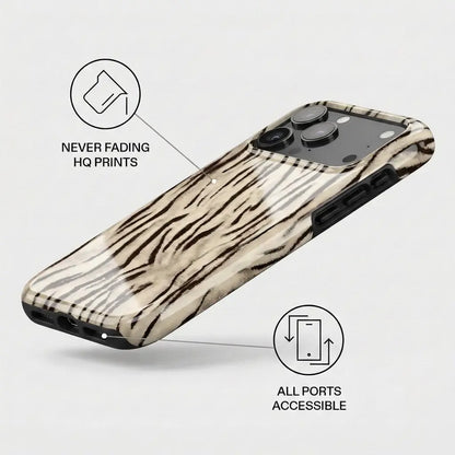 White Tiger Print Phone Case