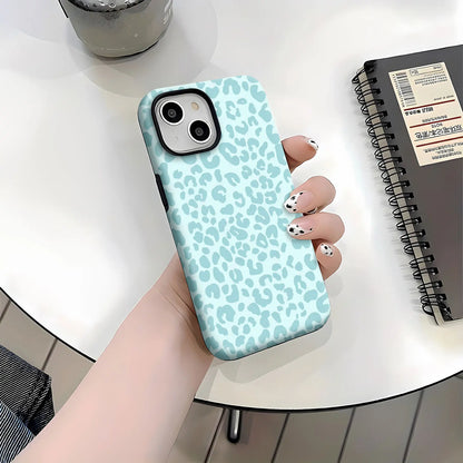 Light Blue Leopard Print Phone Case