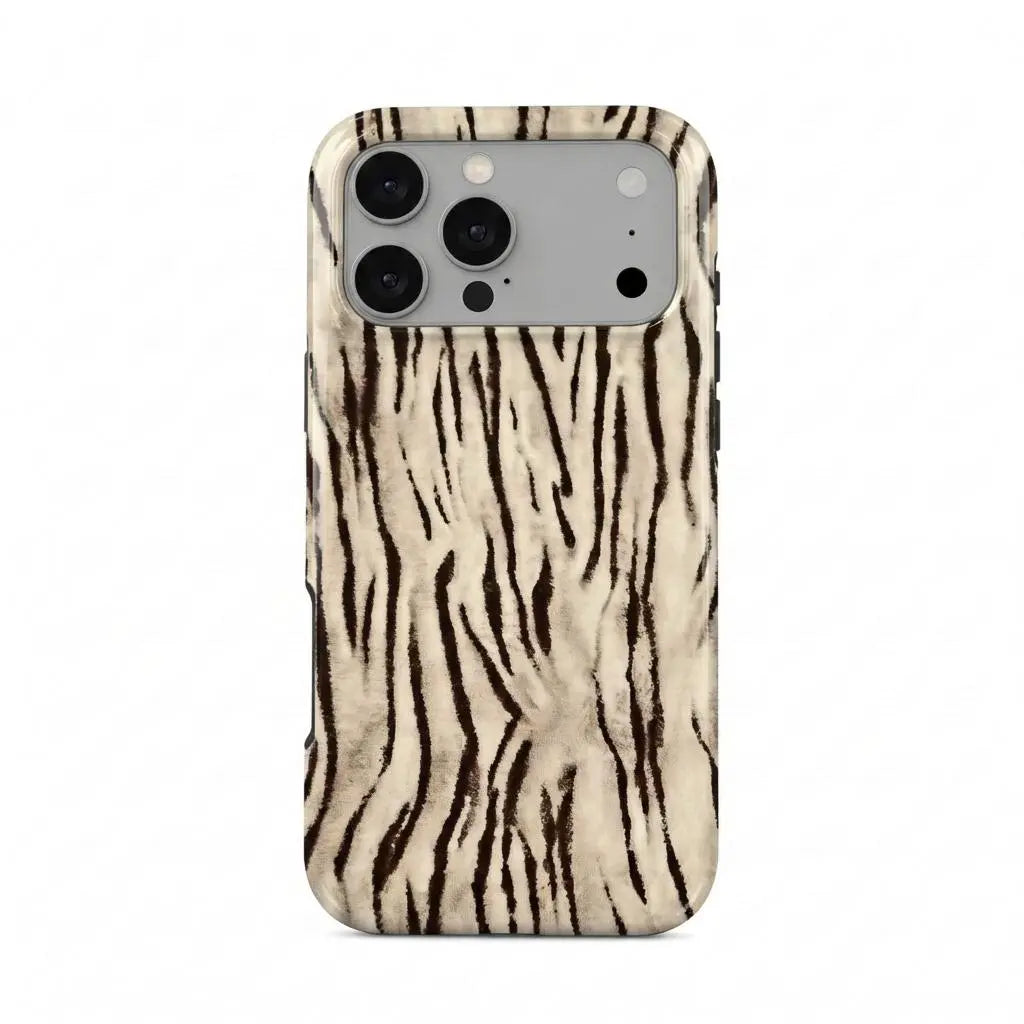 White Tiger Print Phone Case