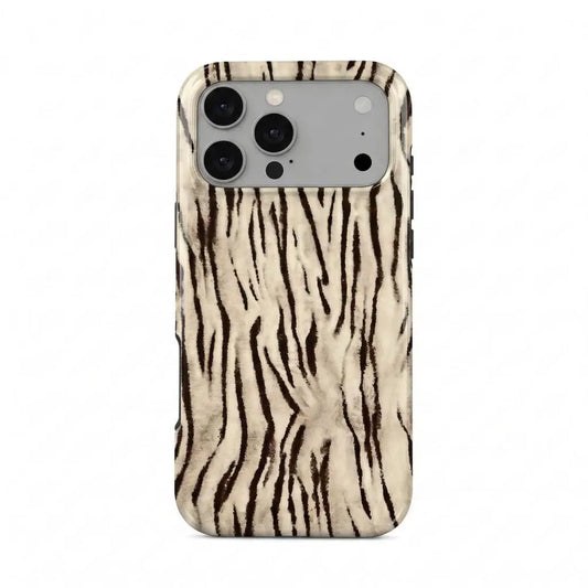 White Tiger Print Phone Case
