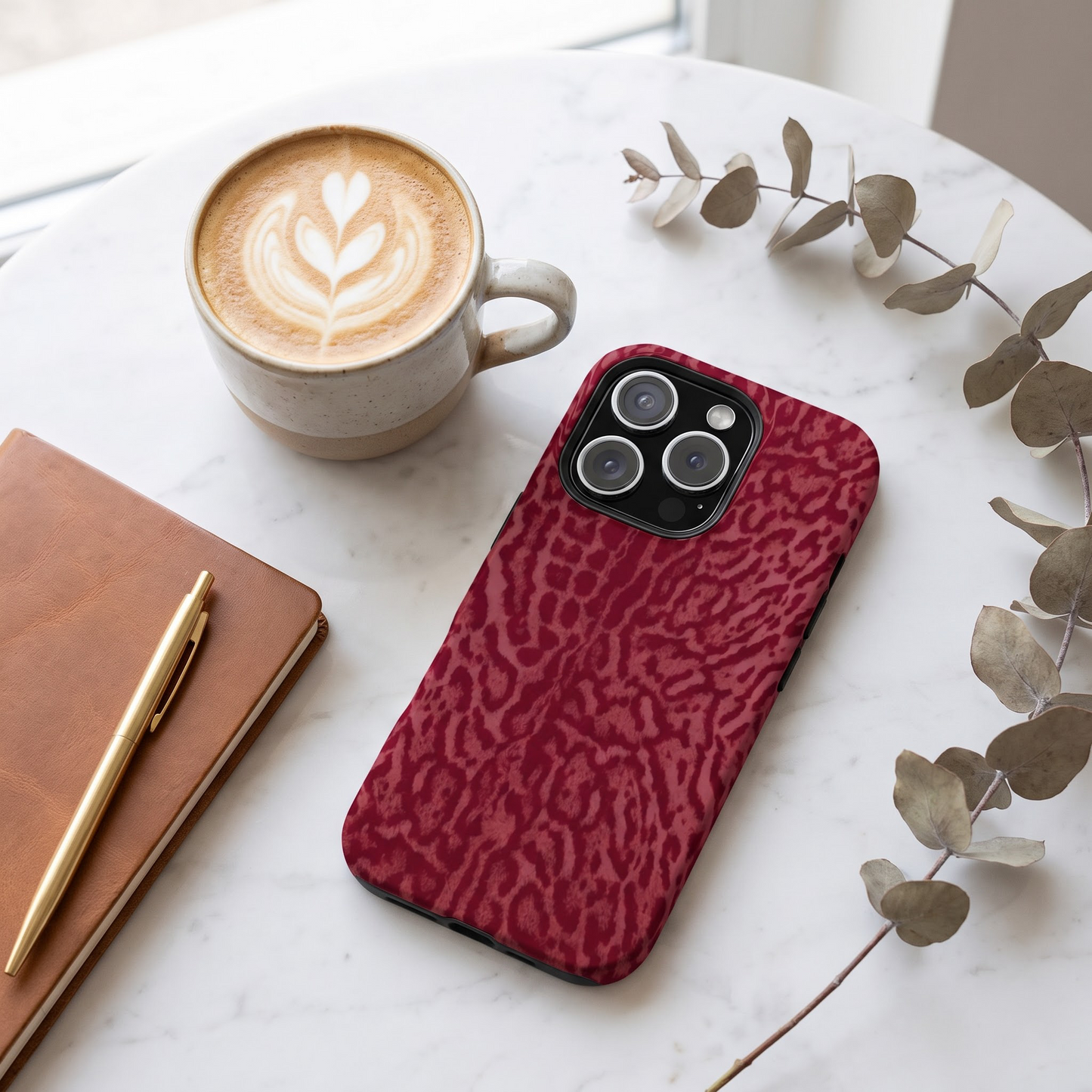 Red Leopard Print Phone Case