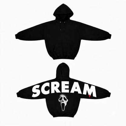 Ghost Face Shoulder-to-Shoulder Halloween Hoodie