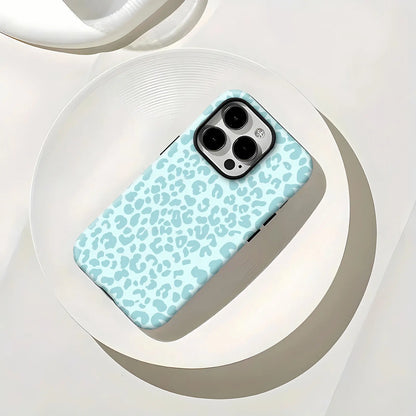 Light Blue Leopard Print Phone Case